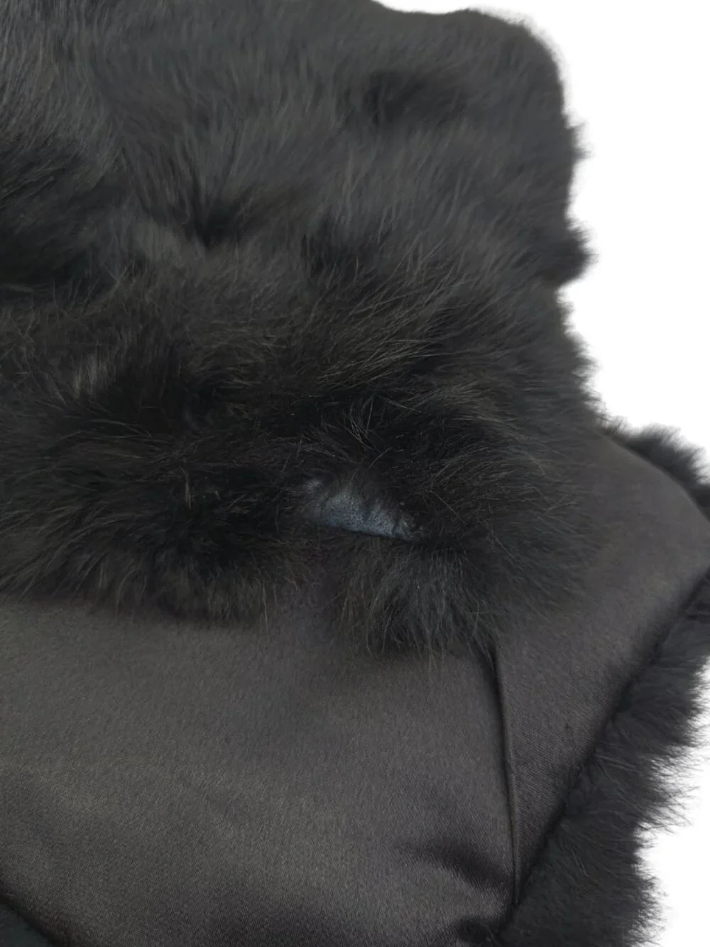 Women's Black Genuine Fur Detachable Collar